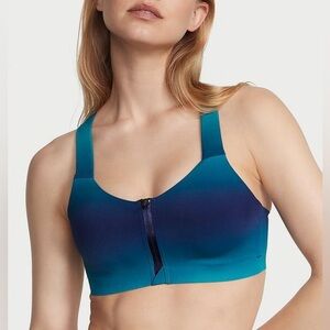 Victoria’s Secret VSX Knockout Front-Close Sports Bra – Teal Ombré (Size M) 36 B